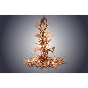 18 Light Elk & Fallow Tall Antler Chandelier