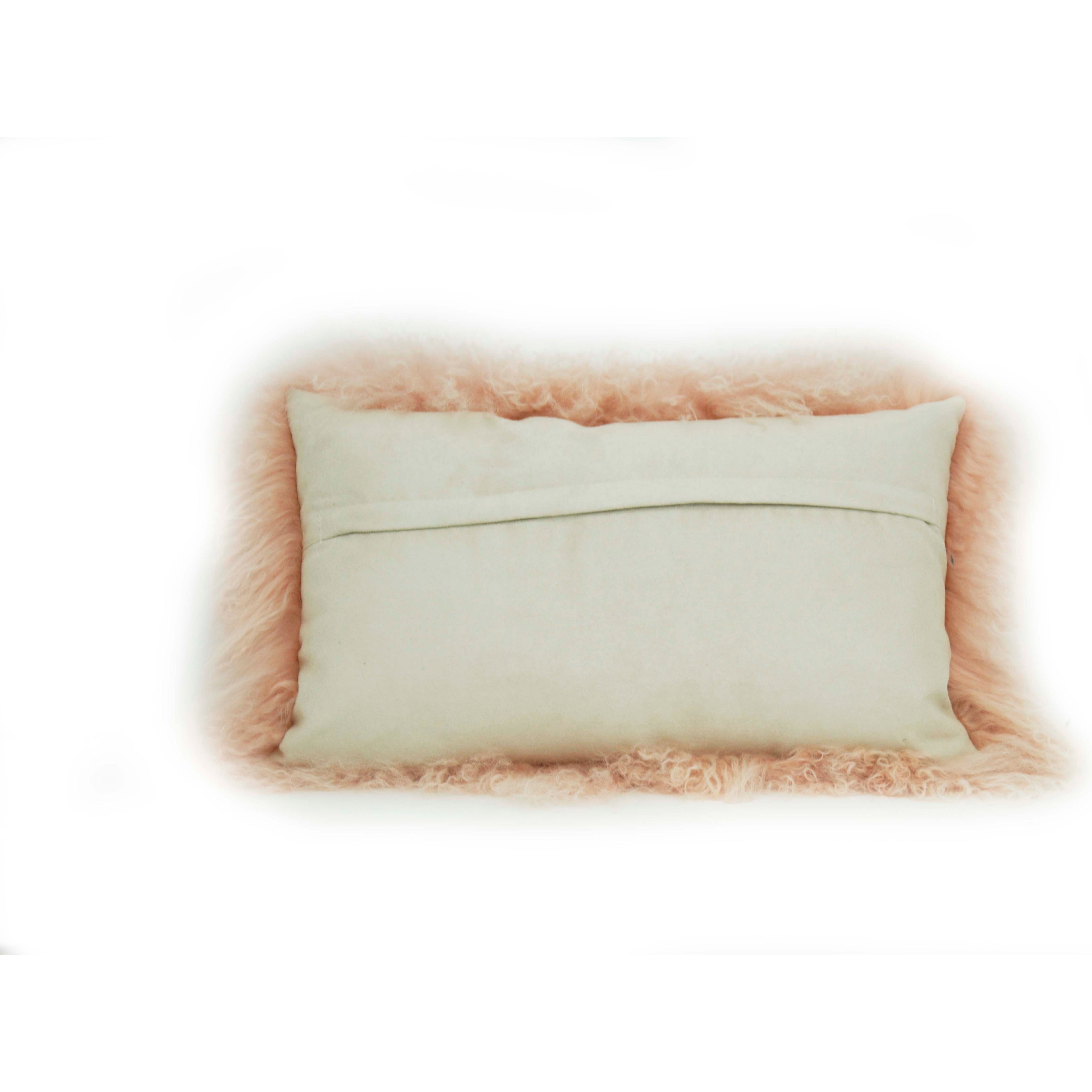 Tibetan Sheep Throw Pillow - Blush