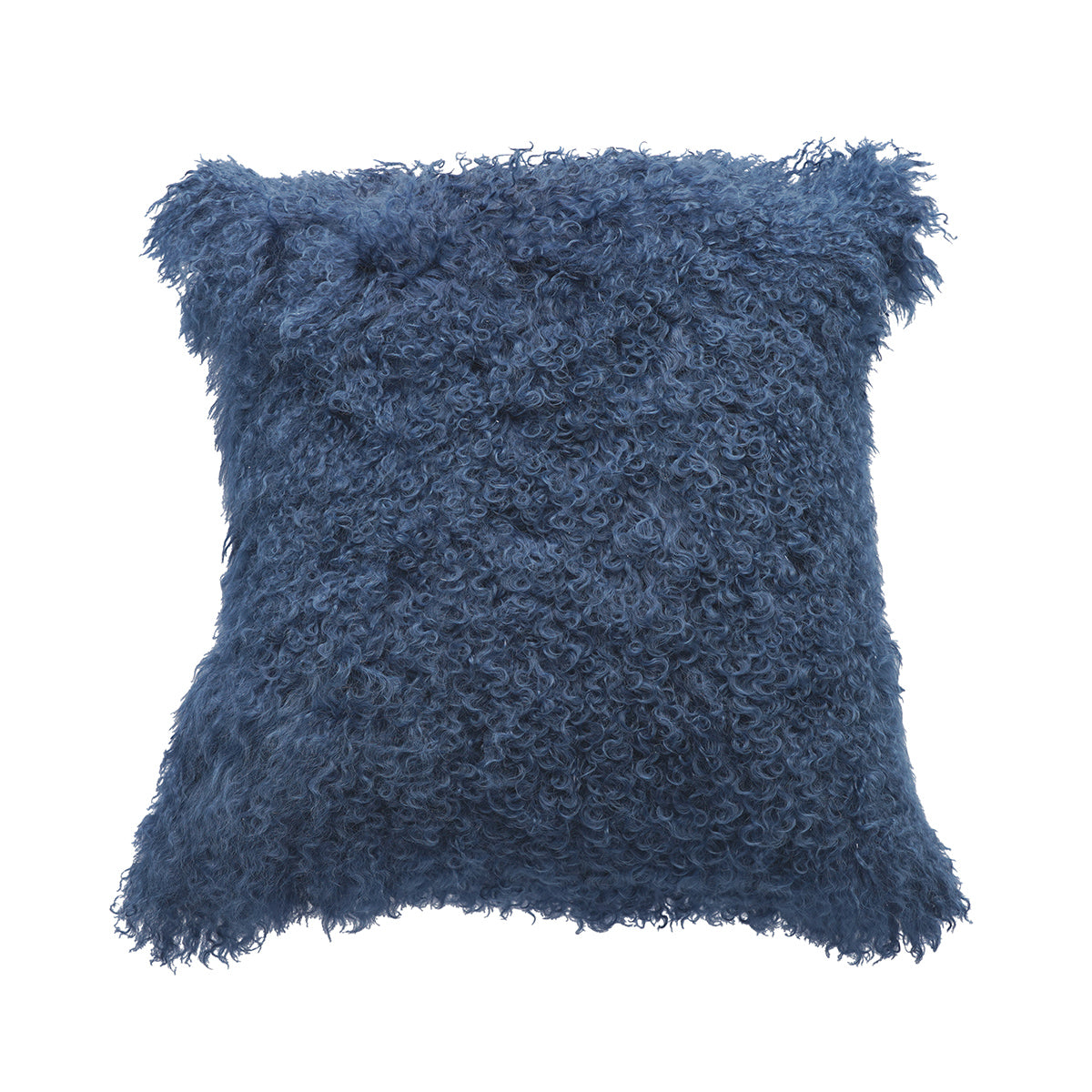 Tibetan Sheep Throw Pillow - Nautical Blue