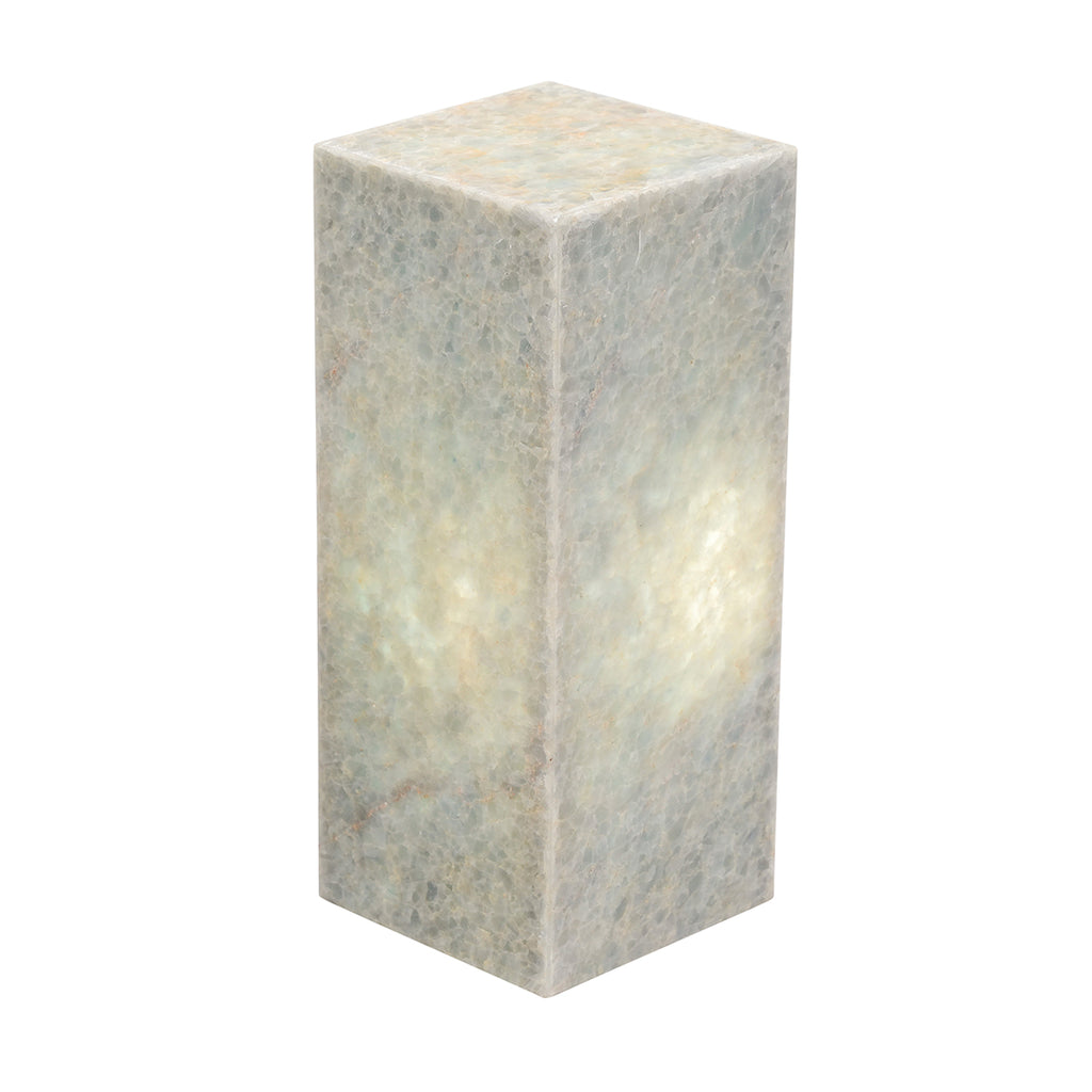 Small Cube Solid Top Flourite Pillar Lamp