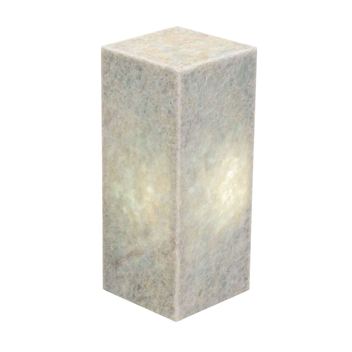 Small Cube Solid Top Flourite Pillar Lamp