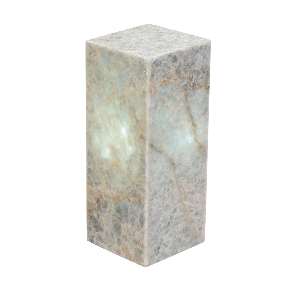 Small Cube Solid Top Flourite Pillar Lamp