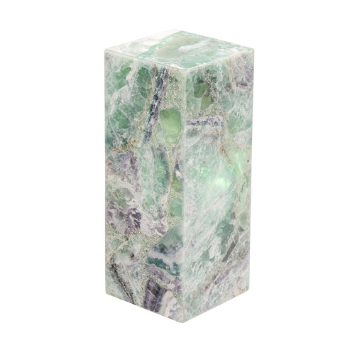 Small Cube Solid Top Flourite Pillar Lamp