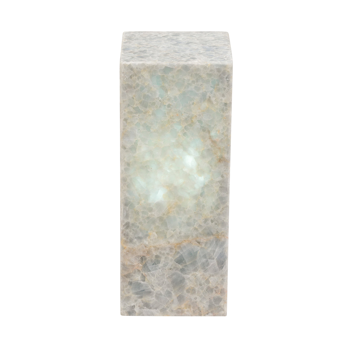 Small Cube Solid Top Flourite Pillar Lamp