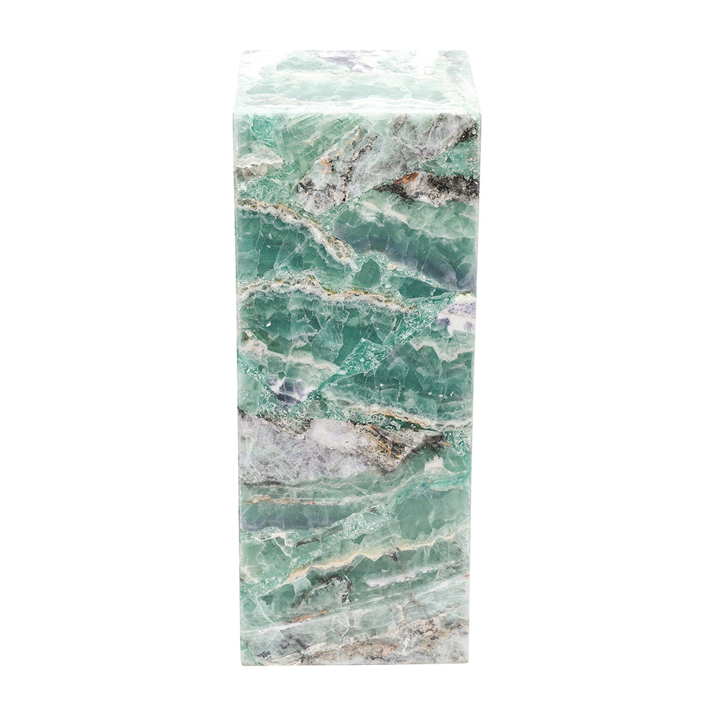 Medium Cube Solid Top Flourite Pillar Lamp