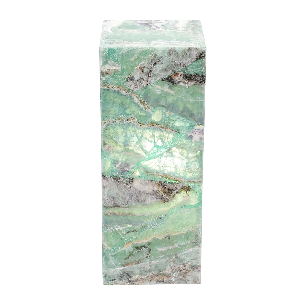 Medium Cube Solid Top Flourite Pillar Lamp