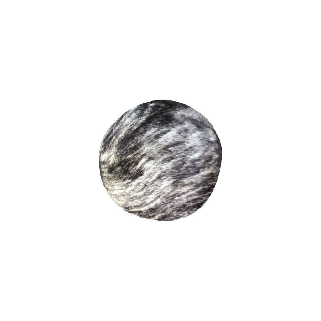 Round Patchwork Ottoman - Gray