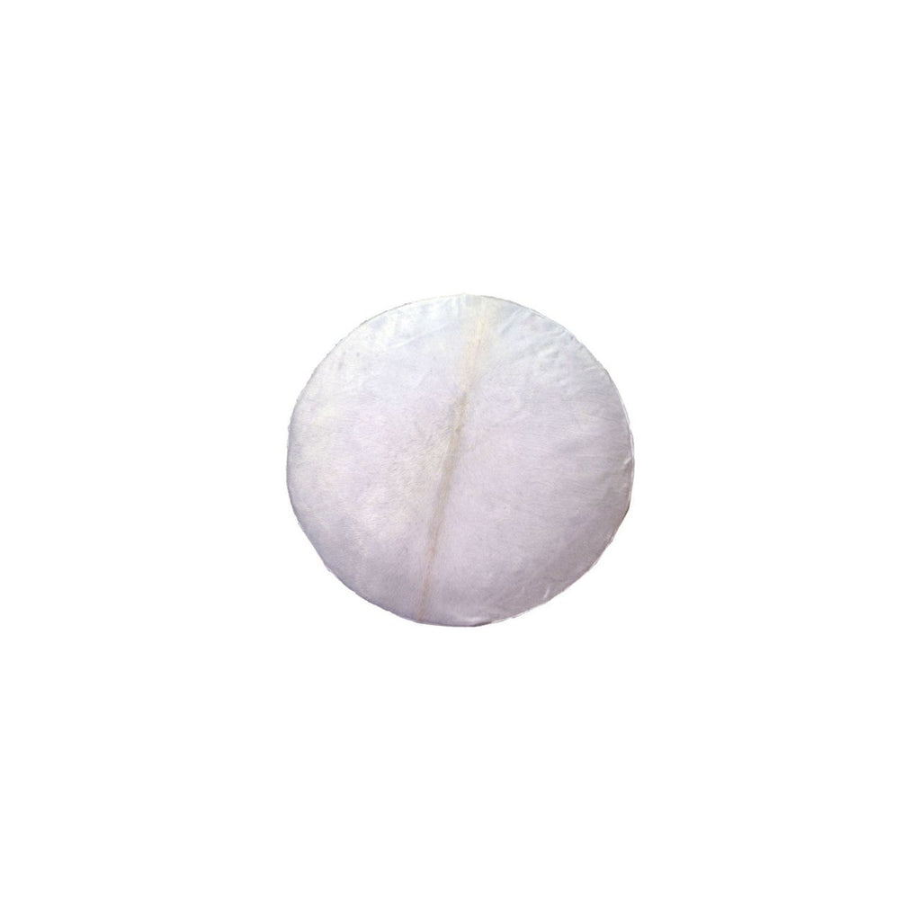 White Round Patchwork Ottoman 