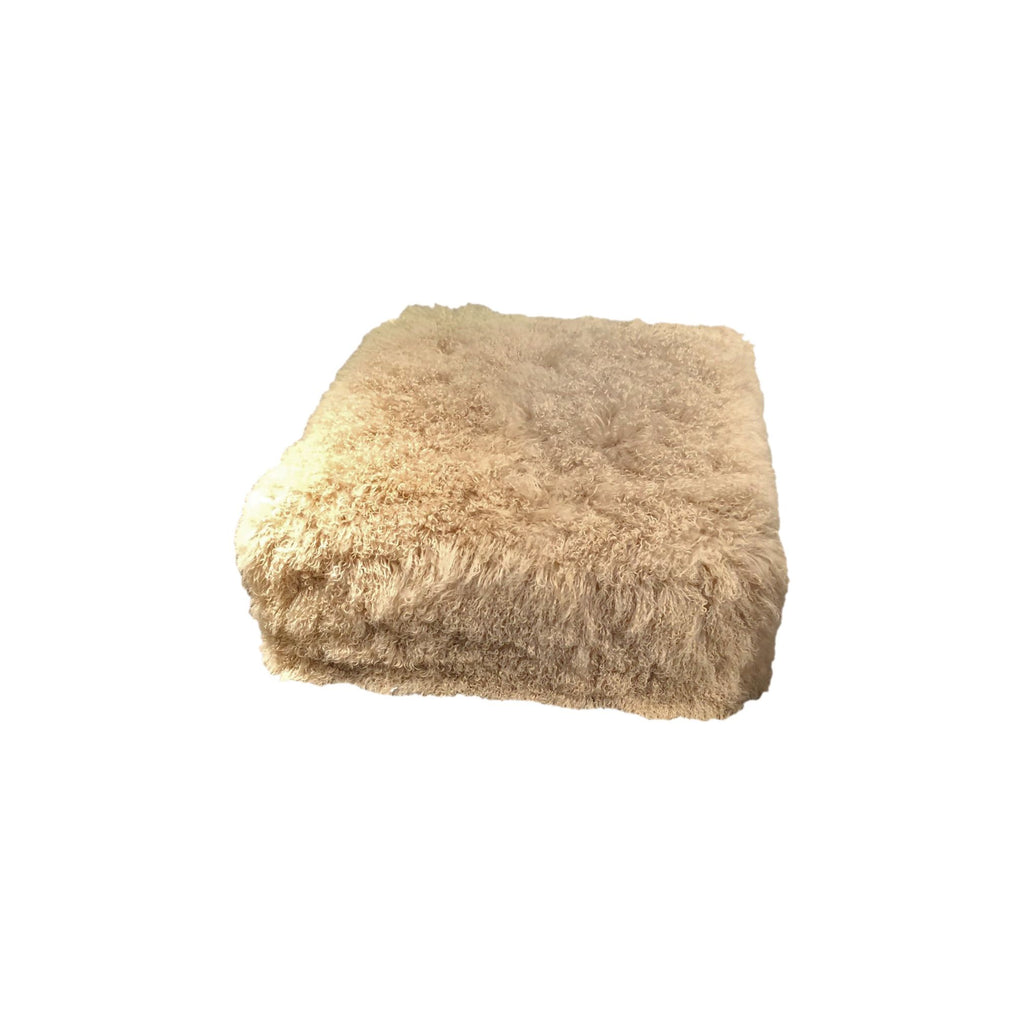 Giant Tibetan Sheep Ottoman - Off White