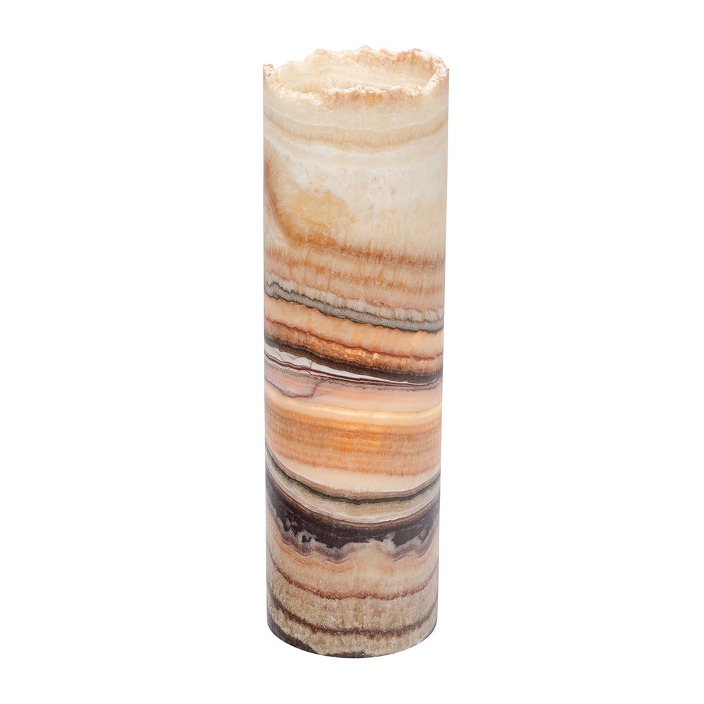 Medium Cylinder Natural Edge Aqua Lamp