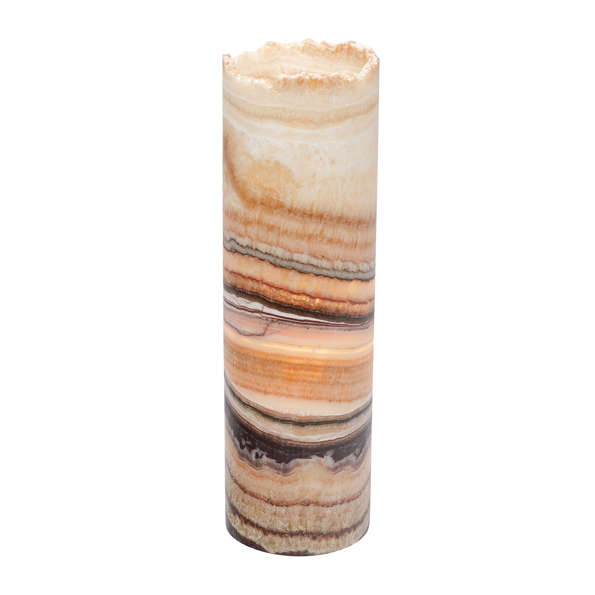 Medium Cylinder Natural Edge Aqua Lamp