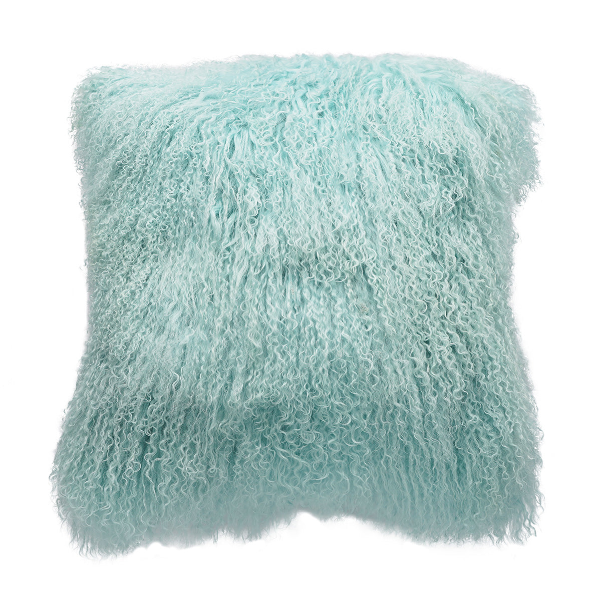 Tibetan Sheep Throw Pillow Aqua