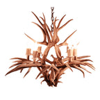 6 Light Inverted Mule Deer Antler Chandelier