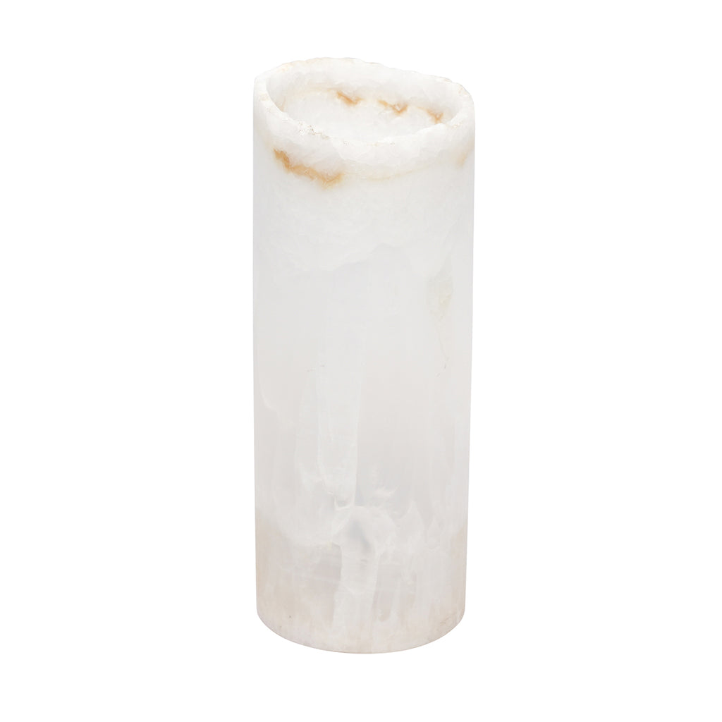 Small Cylinder Natural Edge White Ice Lamp