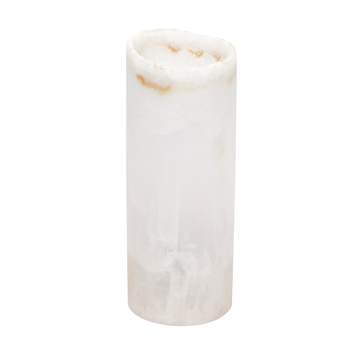 Small Cylinder Natural Edge White Ice Lamp