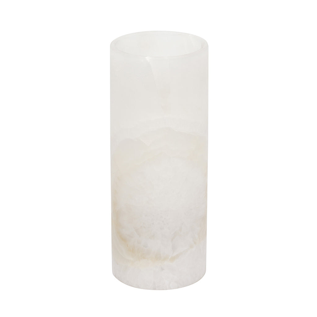 Small Cylinder Natural Edge White Ice Lamp