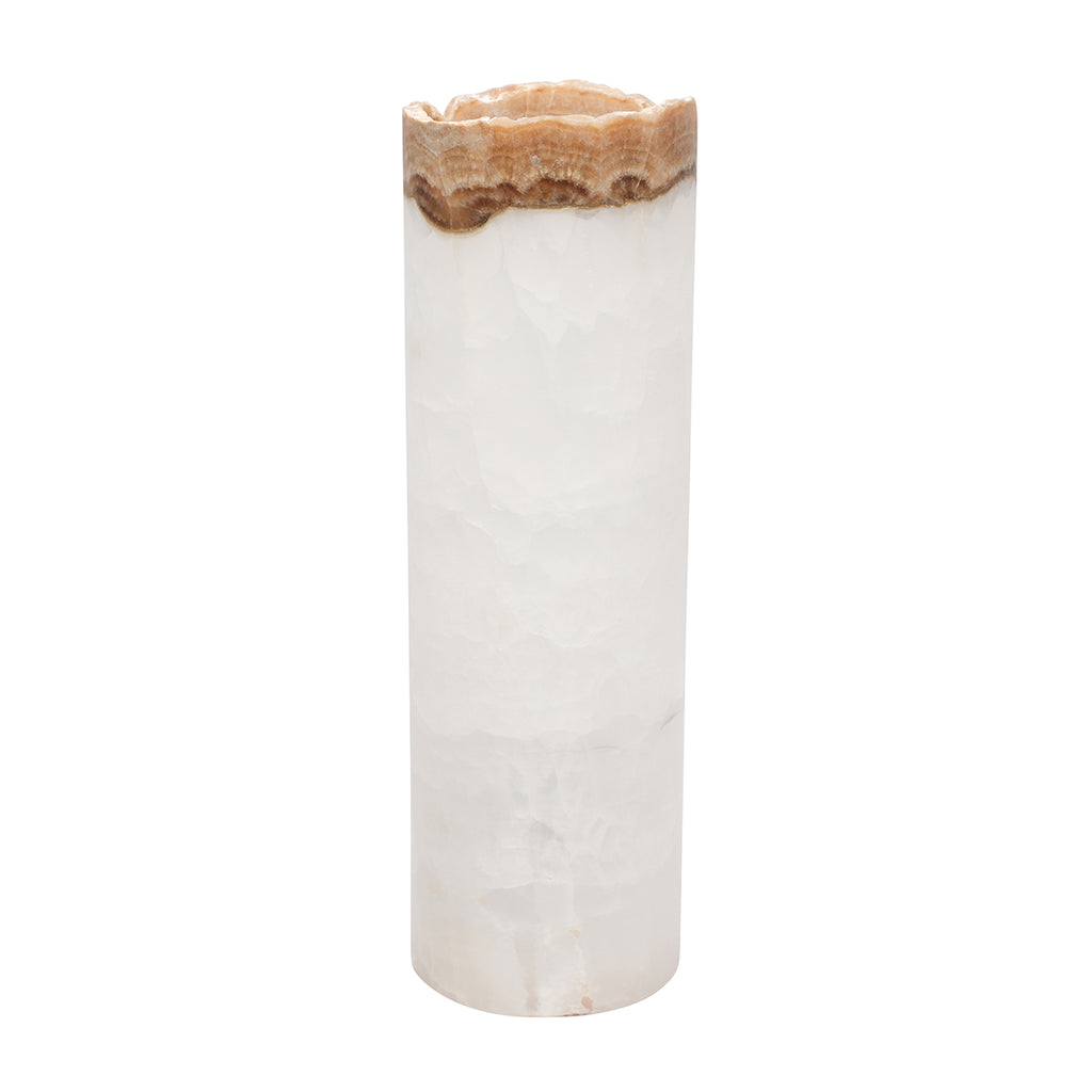 Medium Cylinder Natural Edge White Ice Lamp