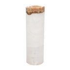 Medium Cylinder Natural Edge White Ice Lamp