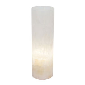 Medium Cylinder Smooth Edge White Ice Lamp