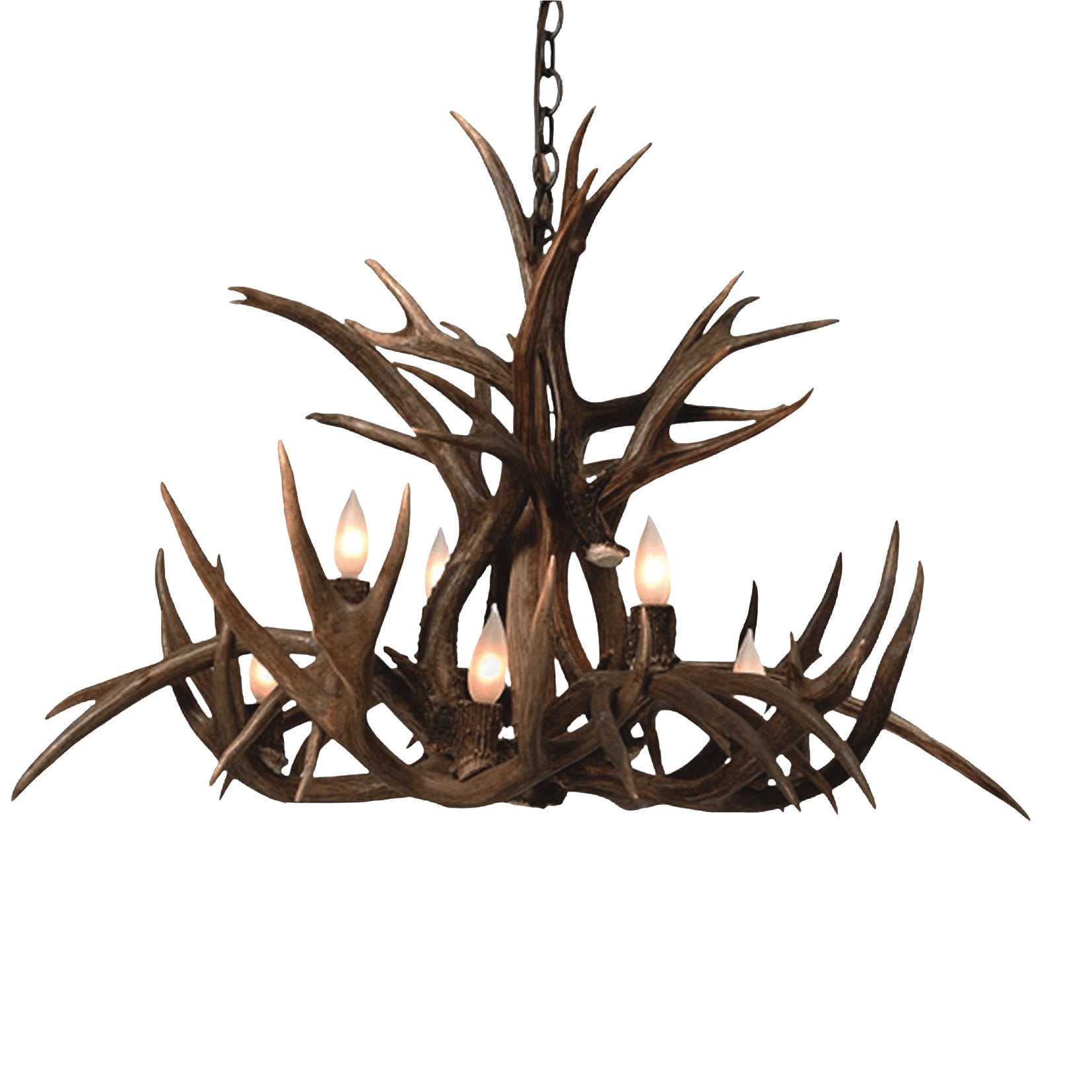 8 Light Inverted Mule Deer Antler Chandelier