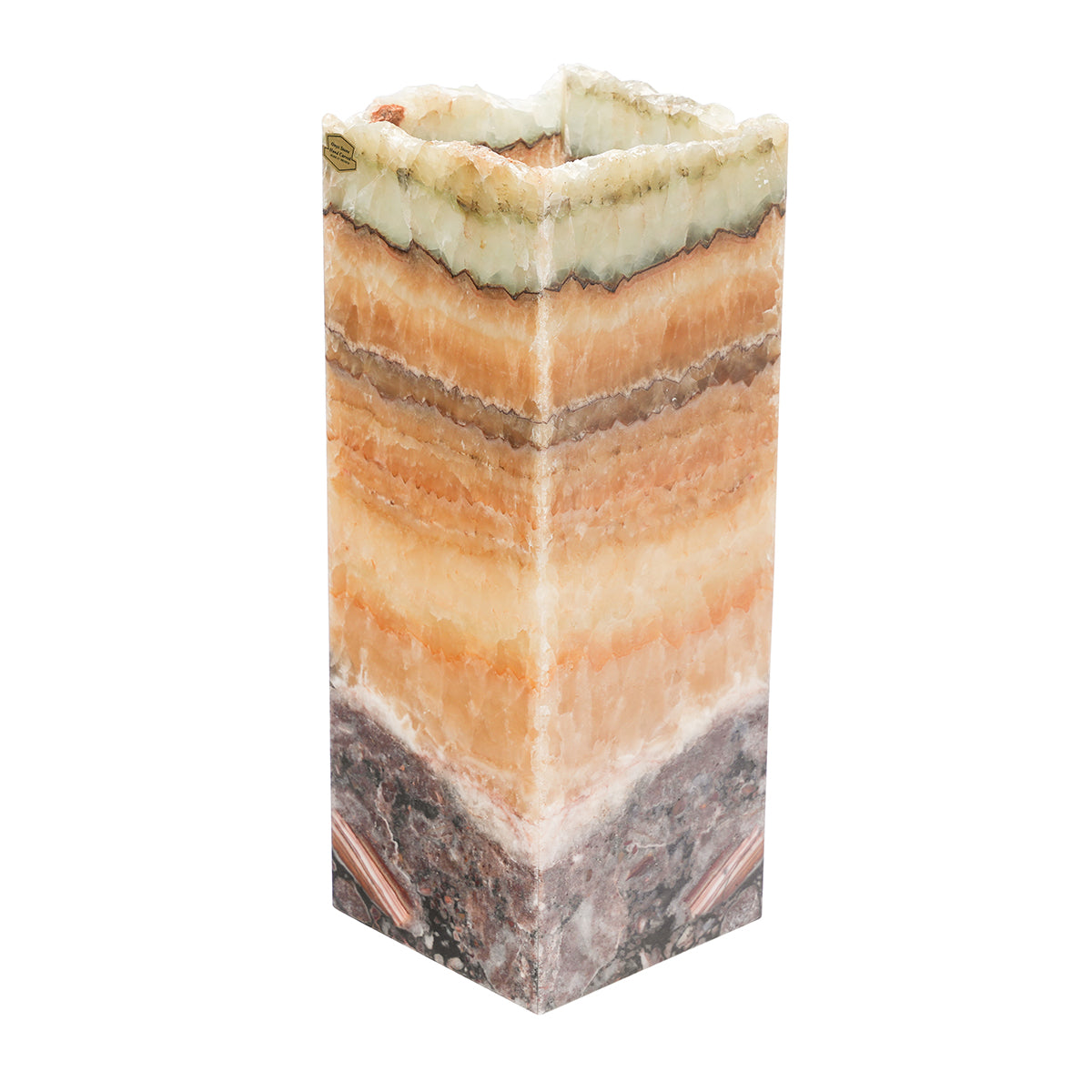 Small Cube Natural Edge Aqua Lamp