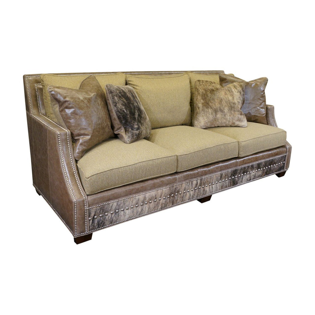 Western Cowhide Sofa - Gray