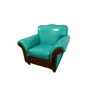 Albuquerque Turquoise Western Leather Club Chair