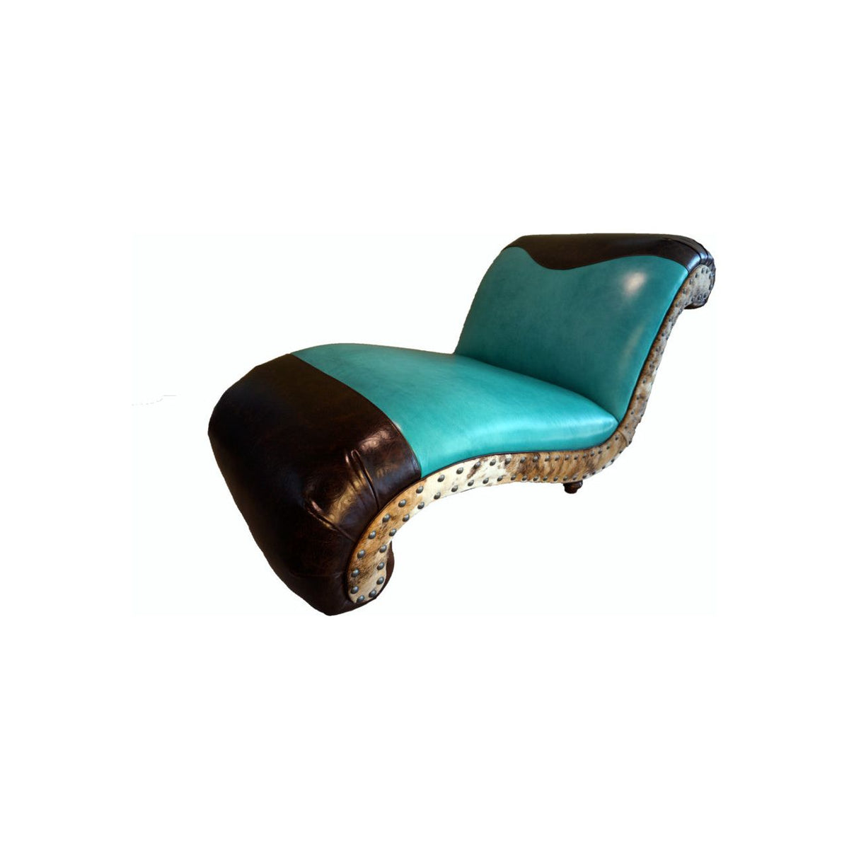 Western Leather Chaise Lounge Great Blue Heron Furniture