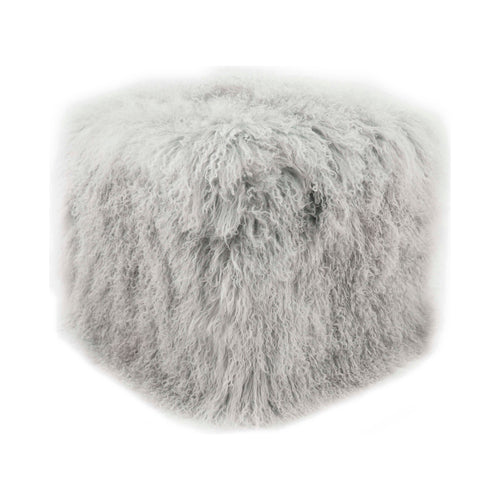 square leather pouf