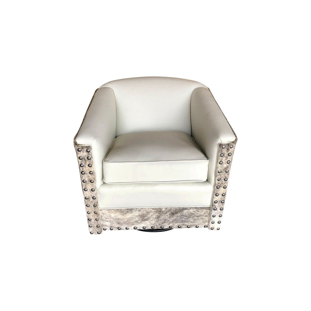 Mountain Modern Cowhide Swivel Glider