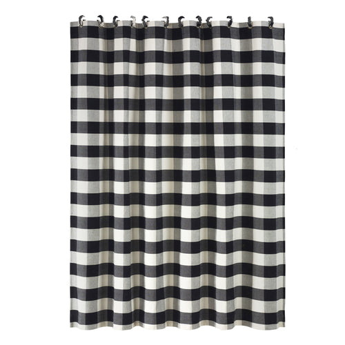 Camille Black Buffalo Check Shower Curtain