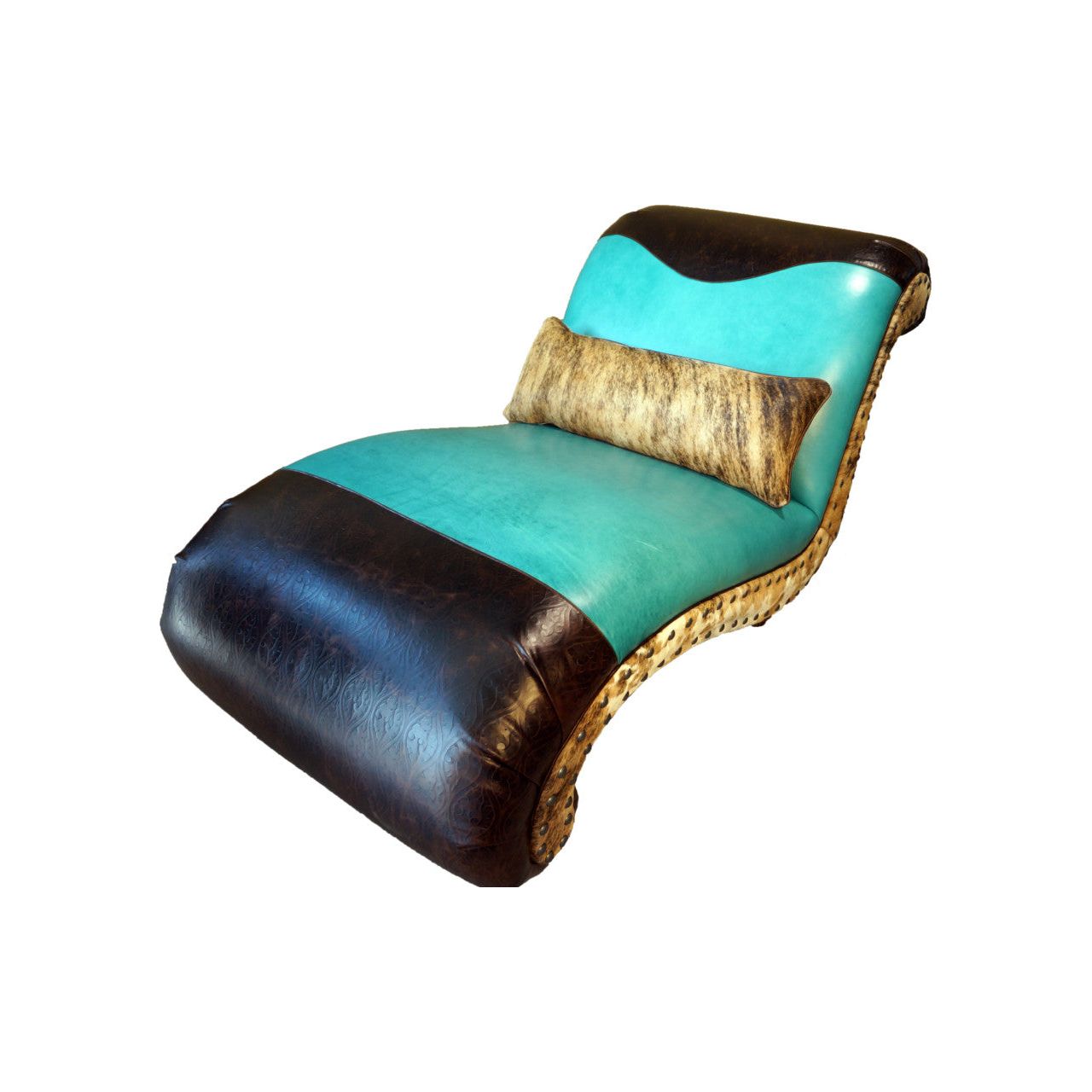 Western Leather Chaise Lounge Great Blue Heron Furniture