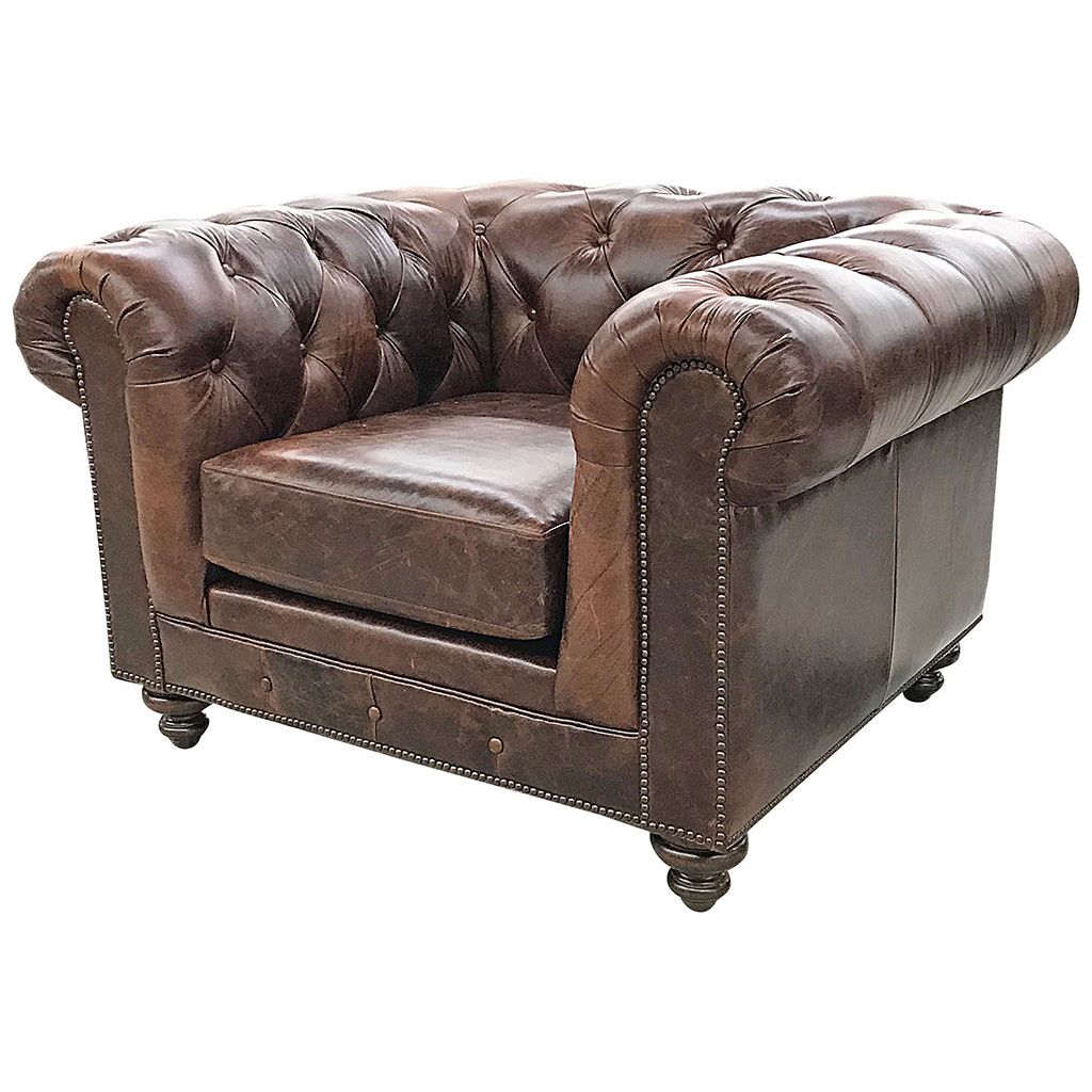 Leather Club Chair Furniture Moran Club/York Chair: Classic Design