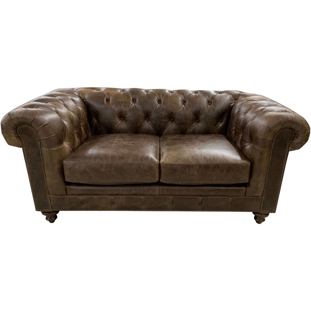 Leather Chesterfield LoveSeat Great Blue Heron Furniture