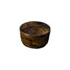 Patchwork Leather Ottoman - Dark Brown