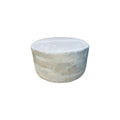 Round Patchwork Ottoman - White