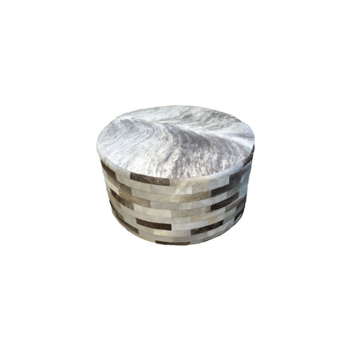 patchwork leather ottoman