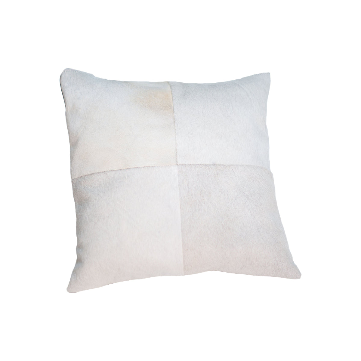 Cowhide Quadrant Pillow - White Cowhide Pillow – Great Blue Heron Furniture