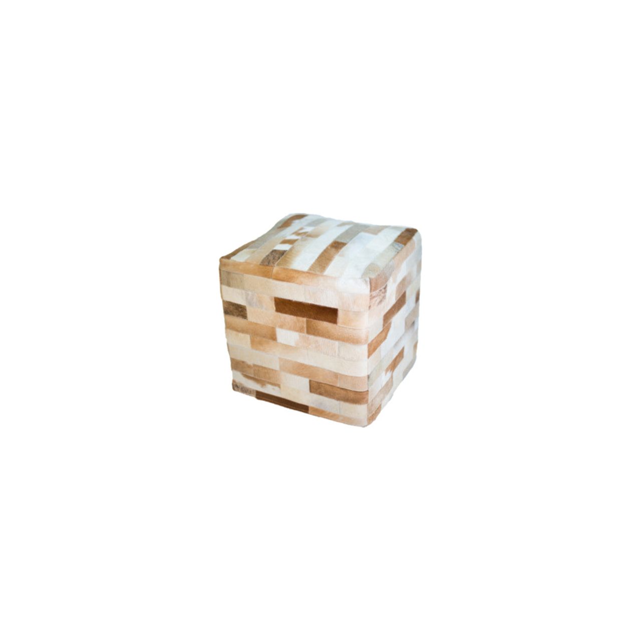 Patchwork Ottoman - Light Brown