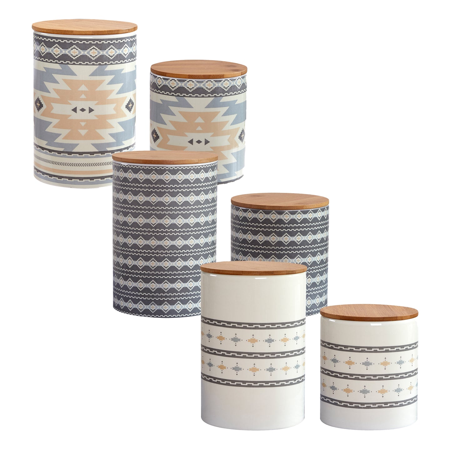 Desert Sage, Large Aztec, and Small Aztec Canister Set