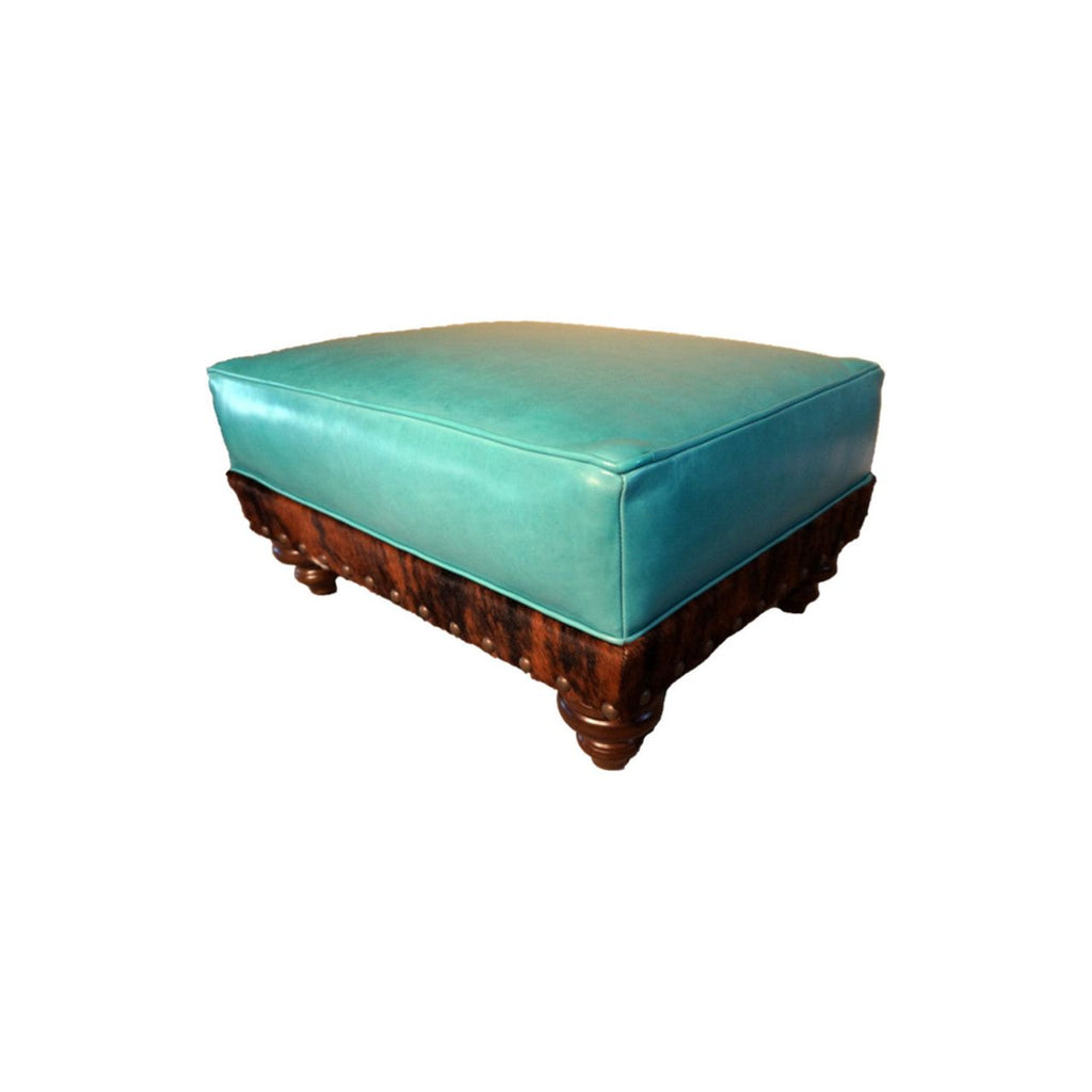 Western Leather Ottoman