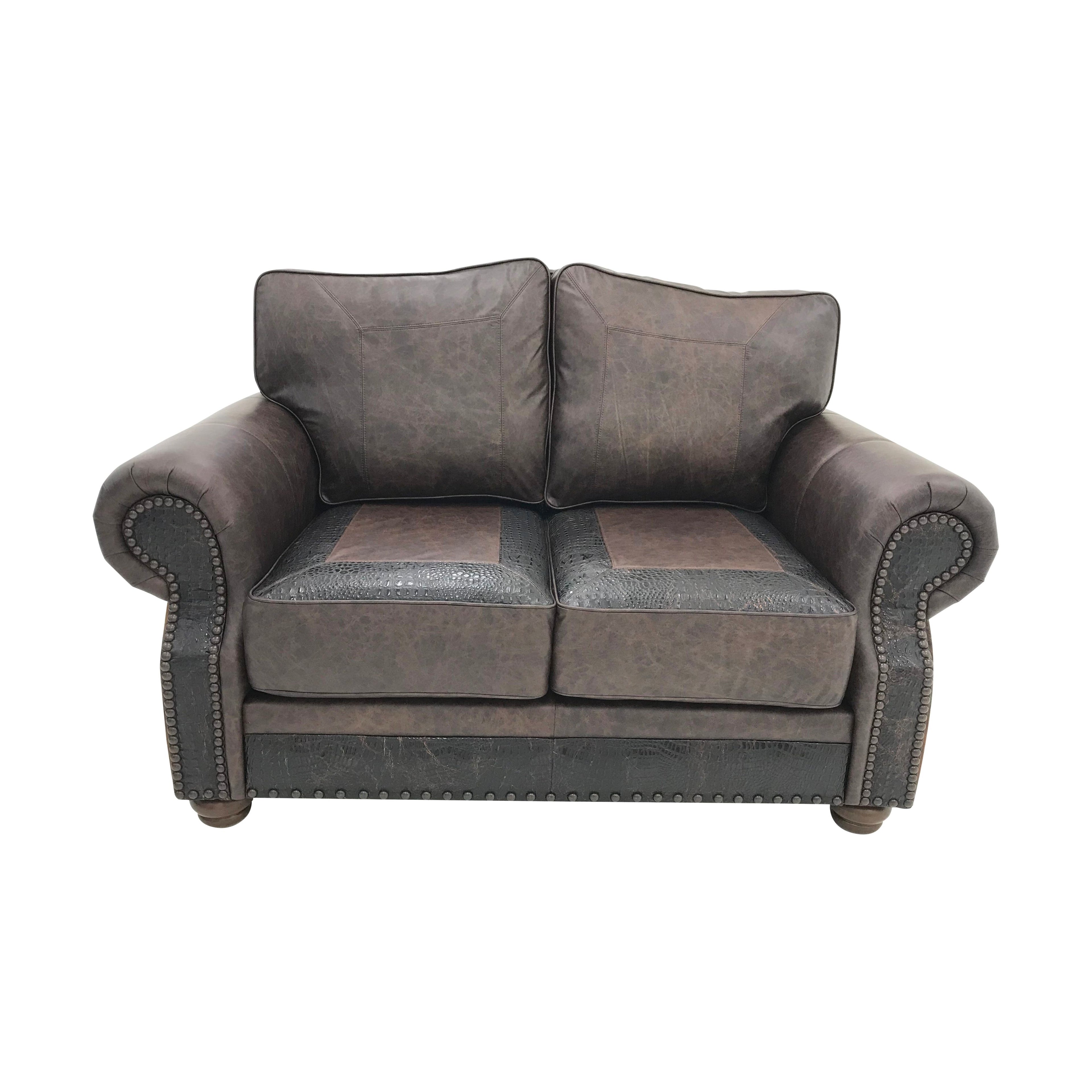 Split Rail Leather LoveSeat