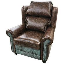 Load image into Gallery viewer, turquoise leather recliner