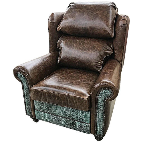 turquoise leather recliner