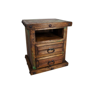 reclaimed wood bedside table