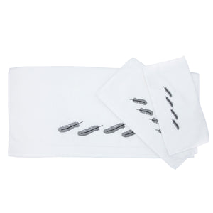 Feather Embroidery Towel 
