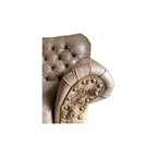 Grey Rock Leather Love Seat
