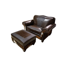 Load image into Gallery viewer, Leather Chair and 1/2