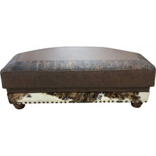 Load image into Gallery viewer, Split Rail Leather Ottoman