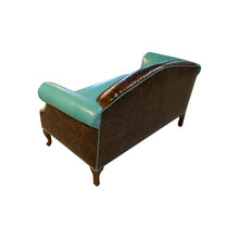 Load image into Gallery viewer, turquoise leather loveseat